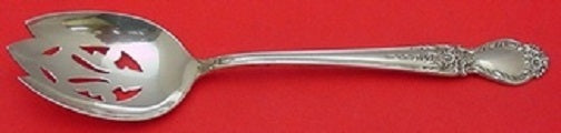 Brocade by International Sterling Silver Serving Spoon Pierced 8 1/2" Original
