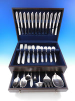 Silver Rhythm by International Sterling Silver Flatware Set 12 Service 56 pcs