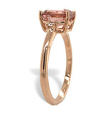 14k Rose Gold 1.60 Carat Pink Genuine Natural Tourmaline Diamond Ring (#J7535)