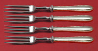 Silver Flutes by Towle Sterling Silver Fruit Fork Set 4-piece Custom Made 6"