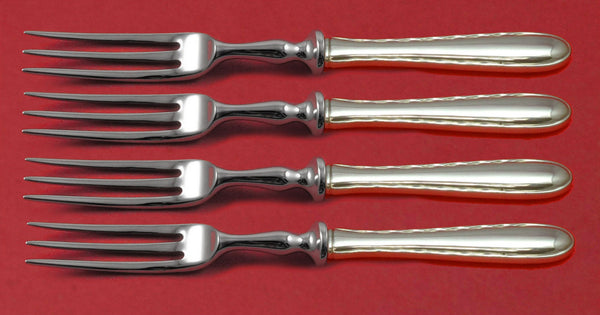 Silver Flutes by Towle Sterling Silver Fruit Fork Set 4-piece Custom Made 6"