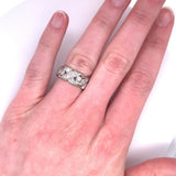14k White Gold Pierced Genuine Natural Diamond Eternity Band Size 6 (#J5160)