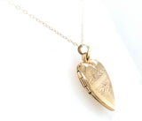14k Yellow Gold Heart Shaped Locket Pendant Necklace with Chain (#J7611)