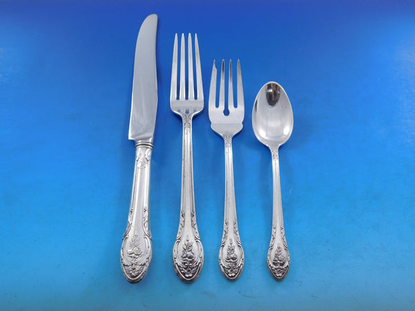 Rosemont by Gorham Silverplate Flatware Set Service 24 Pieces Circa 1930 Roses