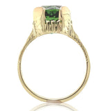 14k Yellow Gold 2.94 Carat Green Genuine Natural Tourmaline Ring 5.25 (#J6925)