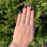 Platinum 2.50 Carat Genuine Natural Australian Opal Ring Size 7 (#J6989)