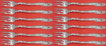 Decor by Gorham Sterling Silver Cocktail Fork Set 12 Pieces 5 3/4"