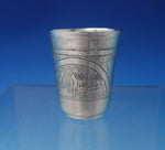 Russian .875 Silver Shot Glass Bright-Cut w/ Church 1 3/4" x 1 5/8" #84 (#5176)