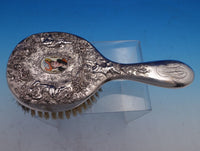 Gorham Sterling Silver Hairbrush #80 with Cherubs Flowers Enamel Lady (#8214)