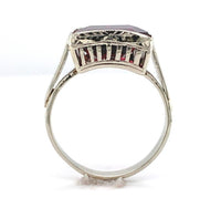 14k Gold Hand Engraved Ring w/8.35 Carat Genuine Natural Rhodolite Garnet #J6556