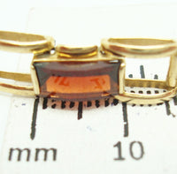 14k Gold Specialty Barrel Cut Genuine Natural Garnet Bracelet (#J2569)