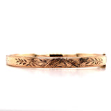 14k Yellow Gold Hand Engraved Baby Bangle Bracelet Jewelry (#J5721)