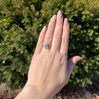 14k White Gold Vintage Genuine Natural Diamond Bypass Ring (#J7110)