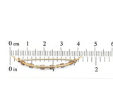 14k Yellow Gold Montana Sapphire and Pearl Crescent Pin (#J5469)