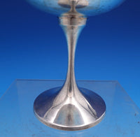 Bright-Cut .925 Silver Water Goblet with Leaves and Flowers 6" x 2 3/4" (#7810)