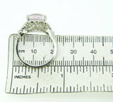 14k Gold Oval 6.95ct Genuine Natural Kunzite Ring with Diamond Halo (#J4453)