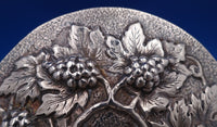 Italian Sterling Silver Fruit Bowl with underplate Barrel of Grapes  (#8372)