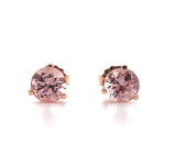 14k Rose Gold 1.17ct Genuine Natural Morganite Stud Earrings Jewelry (#J5719)