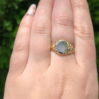 14k Yellow Gold Men's Signet Ring w/ Fancy Scrollwork Size 8.75 Jewelry (#J6791)