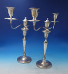 English Georgian Silver on Copper Candelabra Pair 15" x 15" (#5946)