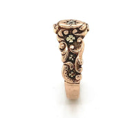 10k Yellow Gold Victorian Men's Wedding Band Ring w/ Diamond Size 10.75 (#J6285)