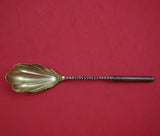 Twist #6 by Whiting Sterling Silver Sugar Spoon Shell Bowl Gold Washed 6 1/8"