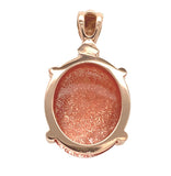 14k Rose Gold Pendant with 6.70ct Oval Genuine Natural Sunstone (#J7537)