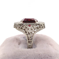 2.30ct Genuine Natural Garnet Filigree 10k White Gold Ring Jewelry (#J5774)