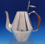 Diamond by Reed and Barton Tea Set 4pc with Rattan Handles #440 (#4889) Lovely!