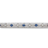 14k White Gold Filigree Pin with GIA Montana Sapphires and Seed Pearls (#J6596)