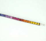 14k White Gold 8.70 Carat Genuine Natural Rainbow Sapphire Bracelet (#J4440)