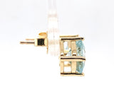 14k Yellow Gold 2.46cttw Genuine Natural Aquamarine Stud Earrings (#J6324)