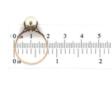 14k Rosey Yellow Gold 7mm Cultured Pearl Ring All Hand Engraved Size 8.25 #J6903
