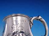 English Victorian Sterling Silver Baby Cup Repousse Flowers Birmingham (#7933)