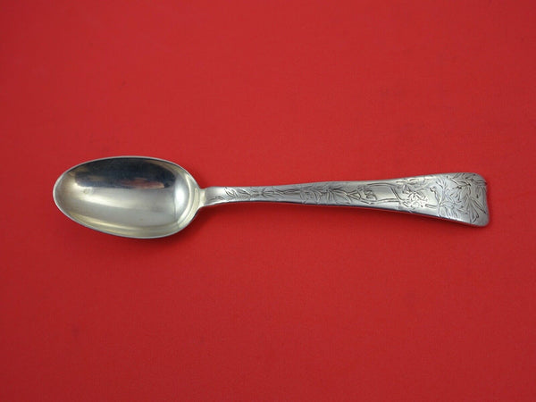 Lap Over Edge Acid Etched By Tiffany Sterling Place Soup Spoon w/ leaves 7"