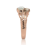 9k Rose Gold Australian Oval Opal Victorian Ring Size 5.25 Jewelry (#J6784)