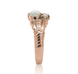 9k Rose Gold Australian Oval Opal Victorian Ring Size 5.25 Jewelry (#J6784)