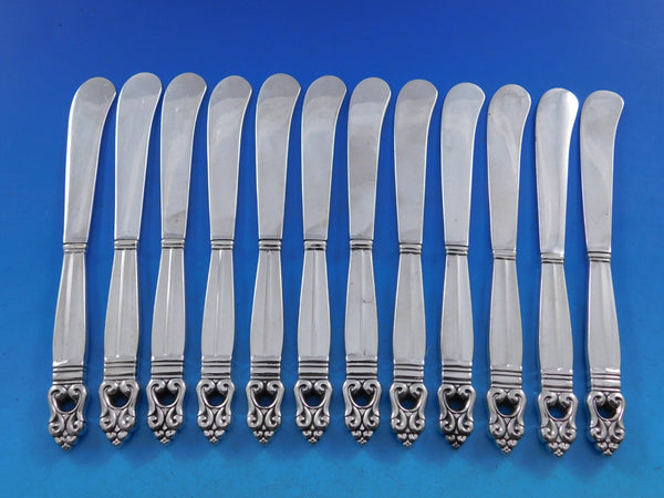 Royal Danish by International Sterling Silver Butter Spreader HH AS Set of 12pcs