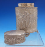 Neresheimer and Sohne .800 German Silver Tea Caddy Hanau Figural Scenes (#8521)