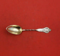 Medallion by R. Strickland Coin Silver Coffee Spoon Gold Washed and Twisted 5"