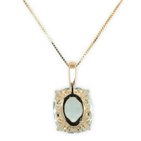 14k Yellow Gold 6.78 Carat Antique Cushion Cut Genuine Aquamarine Pendant #J6730
