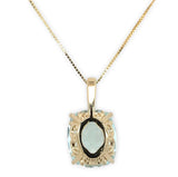 14k Yellow Gold 6.78 Carat Antique Cushion Cut Genuine Aquamarine Pendant #J6730