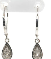 14k White Gold Genuine Natural Diamond Dangle Drop Earrings Jewelry (#J7052)