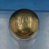 English Victorian Sterling Silver & Glass Dresser Jar Round London 1896 (#6631)