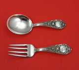 Rose by Kirk Sterling Silver Baby Set 2-Piece Original 3 3/4" Infant Heirloom