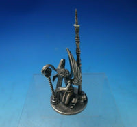 German Sterling Silver Paperweight with 3-D Angel Harp Handmade 6.8 ozt. (#5553)