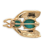 14k Yellow Gold Genuine Turquoise Bug Insect Fly Bee Pin with Ruby Eyes (#J7225)