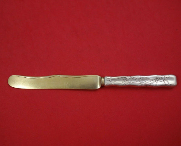 Lap Over Edge Acid Etched by Tiffany Sterling Silver Breakfast Knife GW w/Clover