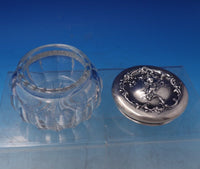 Art Nouveau by Mauser Sterling Silver Cut Crystal Dresser Jar with Putti (#7254)