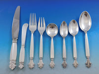 Acanthus by Georg Jensen Sterling Silver Flatware Set 8 Service 68 pcs Dinner